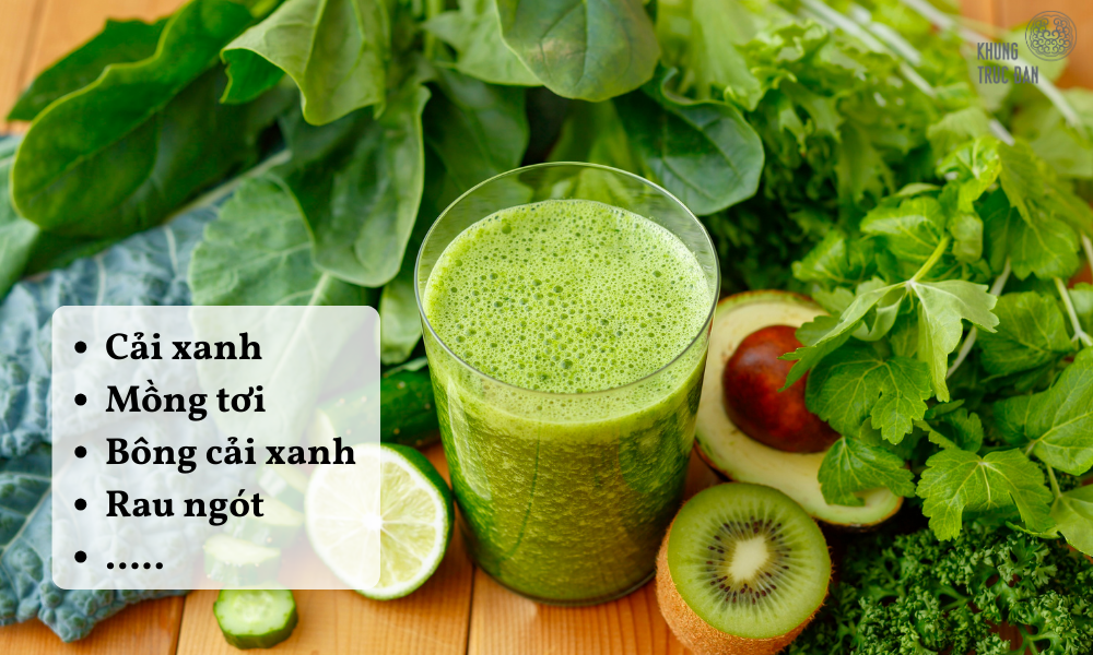 Rau xanh lá đậm cho người tai biến